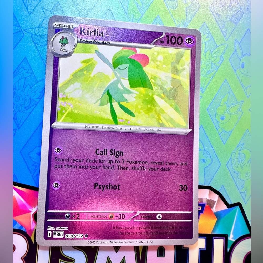 kirlia - reverse holo (059/132) - common — pokémon: mega evolutions